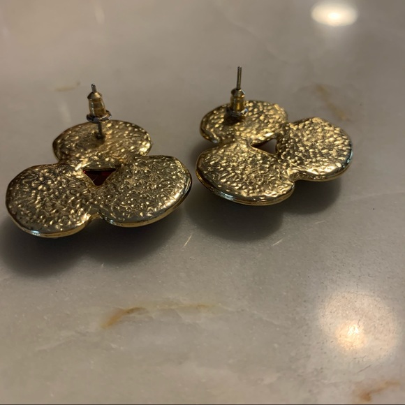 Vintage Jeweled Earrings - Picture 2 of 3